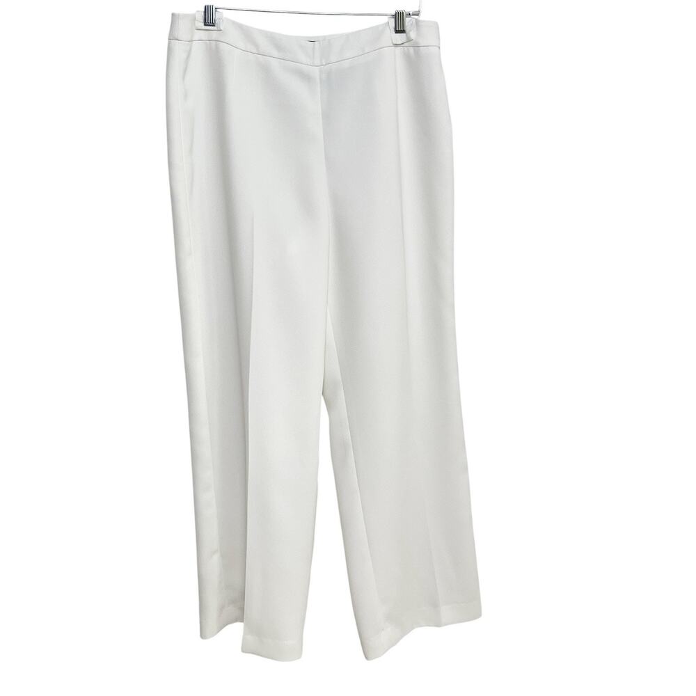 Kasper Womens Pant Suit 12/12P White Lined Open Jacket Trousers Coastal Wedding - Picture 9 of 16